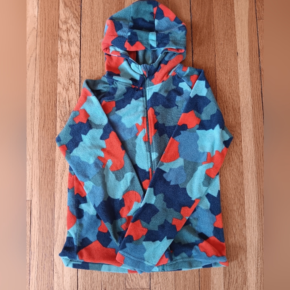 Kids Colorful Camouflage Lightweight Fleece Zip Up Hoodie